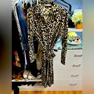 Leopard print, fit, and flare dress